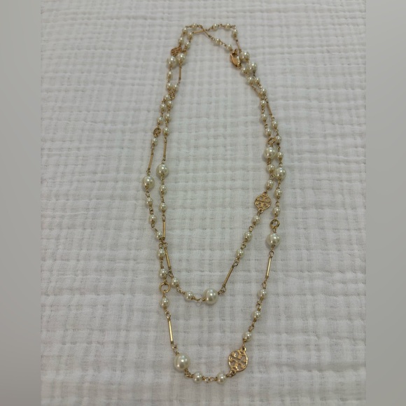 Tory Burch Gold and Pearl Necklace - Picture 2 of 3